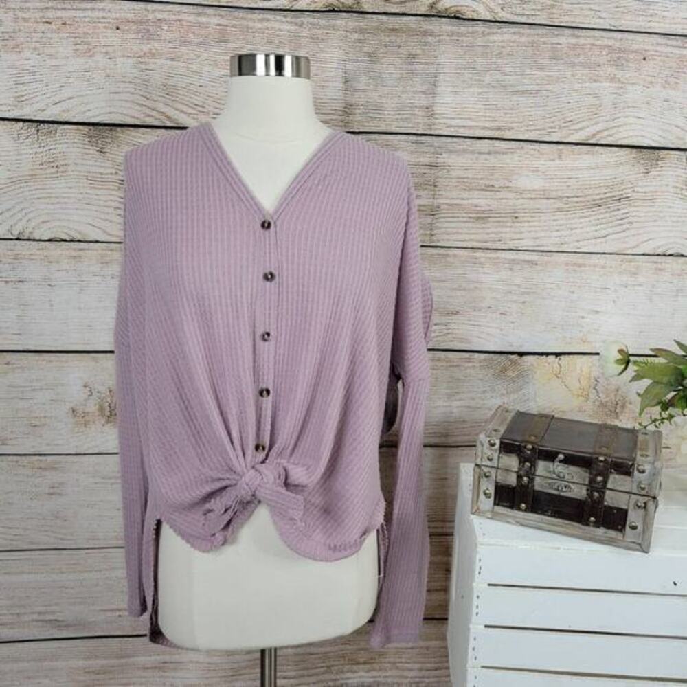 Urban Outfitters Out from Under Jojo Oversized‎ Button-Front Top Mauve Medium
